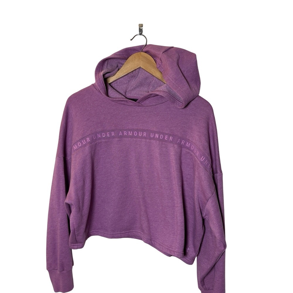 Under Armour Women's UA Taped Fleece Hoodie‎ Size SMALL Polar Purple